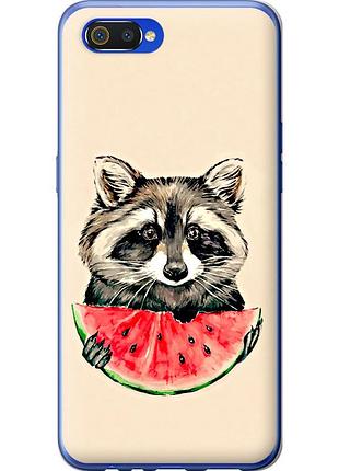 Чохол силіконовий на телефон realme c2 єнотик з кавуном "4605u-1852-58250"