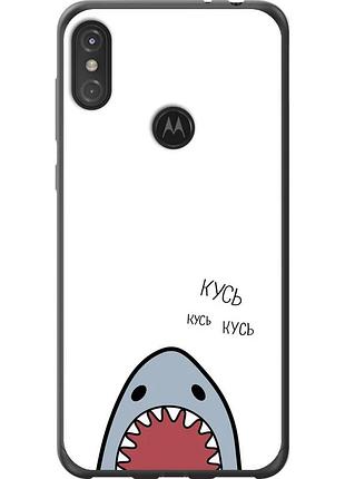 Чехол 2d пластиковый на телефон motorola one power акула "4870t-1588-58250"