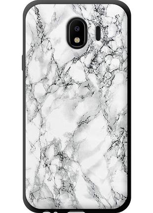 Чехол tpu на телефон samsung galaxy j4 2018 мрамор белый "4480b-1487-58250"