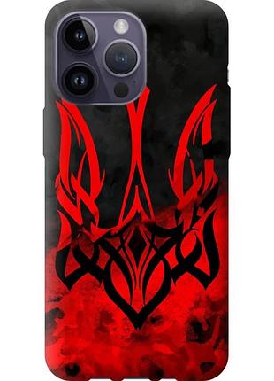 Чехол силиконовый патриотический на телефон iphone 14 pro max герб украины v2 "5312u-2667-58250"