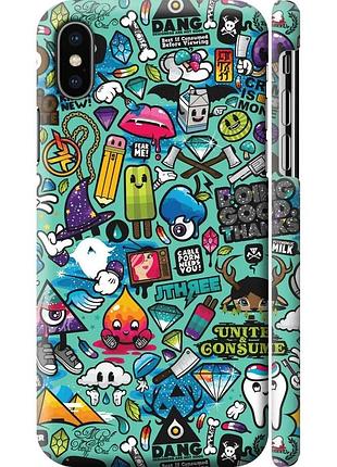 Чехол 3d пластиковый матовый на телефон iphone x стикер бомбинг 1 "693m-1050-58250"