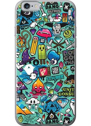 Чохол 2d пластиковий на телефон iphone 6s стікер бомбінг 1 "693t-90-58250"