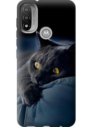 Чехол силиконовый на телефон motorola e20 дымчатый кот "825u-2509-58250"