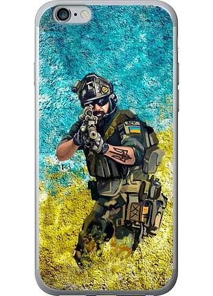 Чехол 2d пластиковый патриотический на телефон iphone 6 plus воин зсу "5311t-48-58250"