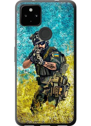 Чохол 2d пластиковий патріотичний на телефон google pixel 5a воїн зсу "5311t-2286-58250"