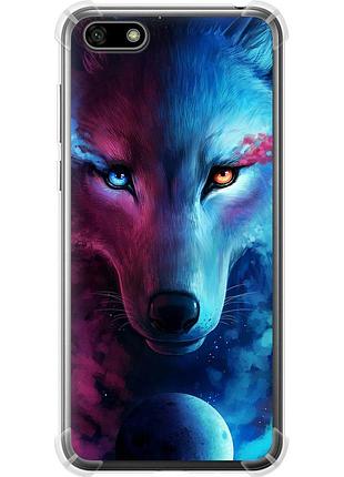 Чехол силикон с усиленными углами на телефон huawei y5 2018 арт-волк "3999sp-1500-58250"