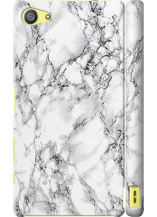 Чехол 3d пластиковый матовый на телефон sony xperia z5 compact e5823 мрамор белый "4480m-322-58250"