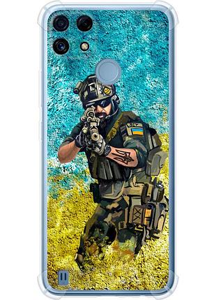 Чехол силикон с усиленными углами патриотический на телефон realme c21 воин зсу "5311sp-2321-58250"