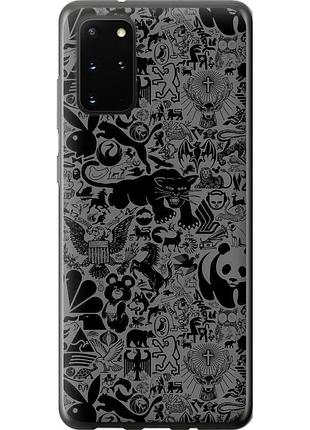 Чохол силіконовий на телефон samsung galaxy s20 plus чорно-сірий стікер бомбінг "2432u-1822-58250"