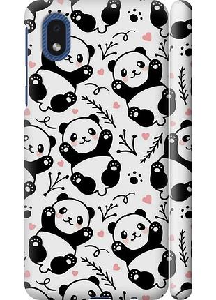 Чехол 3d пластиковый матовый на телефон samsung galaxy a01 core a013f панды "4318m-2065-58250"