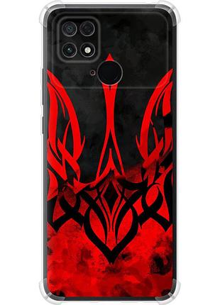 Чехол силикон с усиленными углами патриотический на телефон xiaomi poco c40 герб украины v2 "5312sp-2701-58250"