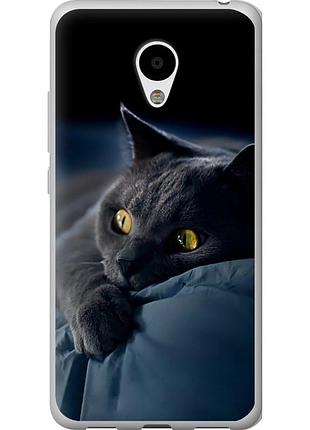 Чохол 2d пластиковий на телефон meizu m3s димчастий кіт "825t-943-58250"
