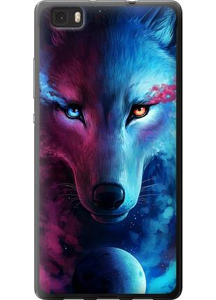 Чохол силіконовий на телефон huawei ascend p8 lite арт-вовк "3999u-126-58250"