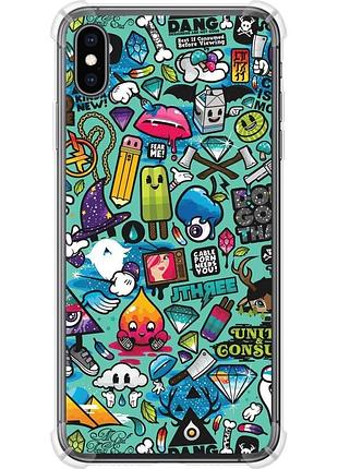 Чехол силикон с усиленными углами на телефон iphone xs max стикер бомбинг 1 "693sp-1557-58250"