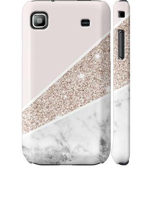 Чехол 3d пластиковый матовый на телефон samsung galaxy s i9000 пастельный мрамор "4342m-77-58250"