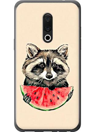 Чехол силиконовый на телефон meizu 15 енотик с арбузом "4605u-1472-58250"
