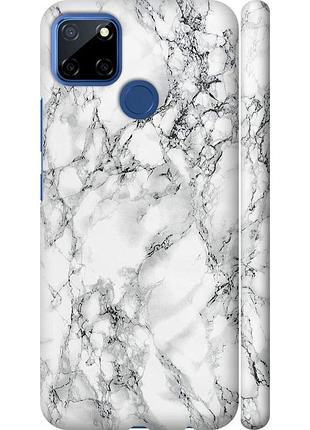Чохол 3d пластиковий матовий на телефон realme c12 мармур білий "4480m-2240-58250"