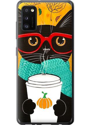 Чохол 2d пластиковий на телефон samsung galaxy a41 a415f осінній кіт "4026t-1886-58250"