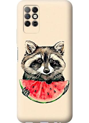 Чехол силиконовый на телефон infinix note 8 енотик с арбузом "4605u-2710-58250"