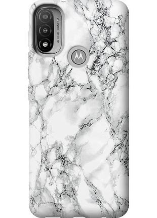 Чехол силиконовый на телефон motorola e20 мрамор белый "4480u-2509-58250"