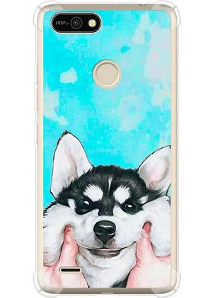 Чохол силіконовий протиударний с посиленими кутами на телефон tecno pop 2f b1f посміхнися "4276sp-2391-58250"