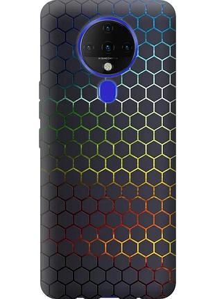 Чехол силиконовый на телефон tecno spark 6 ke7 переливающиеся соты "498u-2418-58250"
