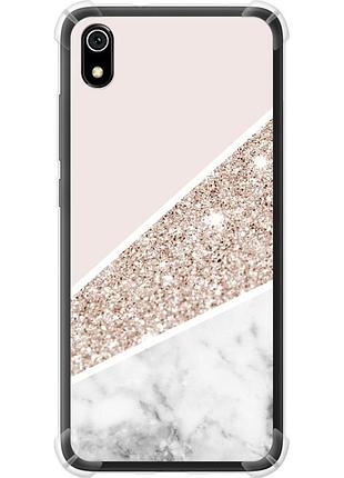 Чехол силикон с усиленными углами на телефон xiaomi redmi 7a пастельный мрамор "4342sp-1716-58250"