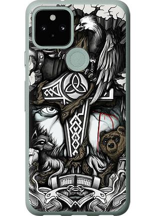 Чохол силіконовий на телефон google pixel 5 тату вікінг "4098u-2044-58250"