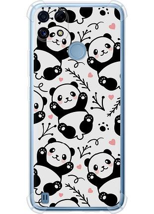 Чохол силіконовий протиударний с посиленими кутами на телефон realme c21 панди "4318sp-2321-58250"
