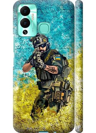 Чехол 3d пластиковый матовый патриотический на телефон infinix hot 12 play воин зсу "5311m-2759-58250"