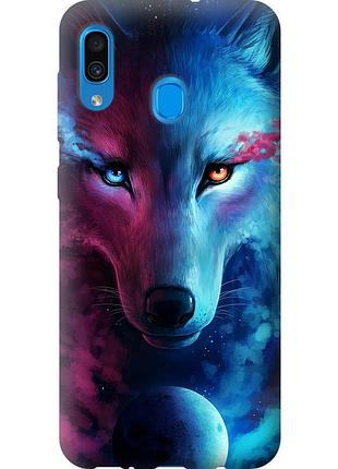 Чохол 2d пластиковий на телефон samsung galaxy a20 2019 a205f арт-вовк "3999t-1761-58250"