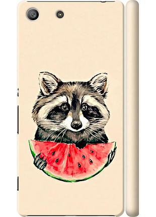 Чохол 3d пластиковий матовий на телефон sony xperia m5 e5633 єнотик з кавуном "4605m-217-58250"