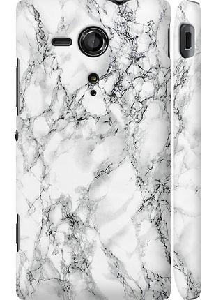 Чохол 3d пластиковий глянцевий на телефон sony xperia sp m35h мармур білий "4480c-280-58250"