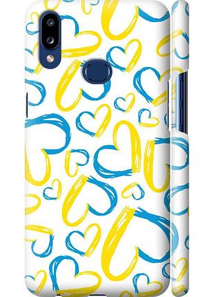 Чохол 3d пластиковий матовий патріотичний на телефон samsung galaxy a10s a107f серця ua "5292m-1776-58250"