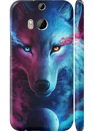 Чохол 3d пластиковий матовий на телефон htc one m8 арт-вовк "3999m-30-58250"