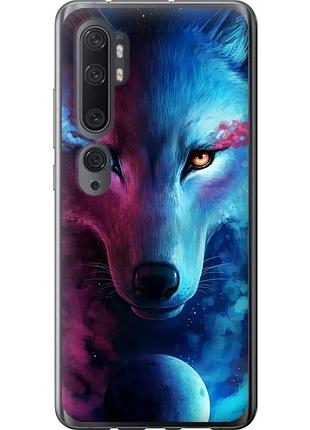 Чехол 2d пластиковый на телефон xiaomi mi note 10 арт-волк "3999t-1820-58250"