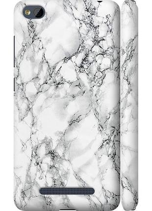 Чехол 3d пластиковый матовый на телефон xiaomi redmi 4a мрамор белый "4480m-631-58250"