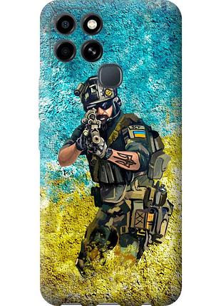 Чохол силіконовий патріотичний на телефон infinix smart 6 воїн зсу "5311u-2758-58250"