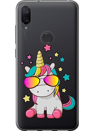 Чехол силиконовый на телефон xiaomi mi play единорог в очках "4879u-1644-58250"