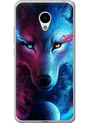 Чехол 2d пластиковый на телефон meizu m3 арт-волк "3999t-272-58250"