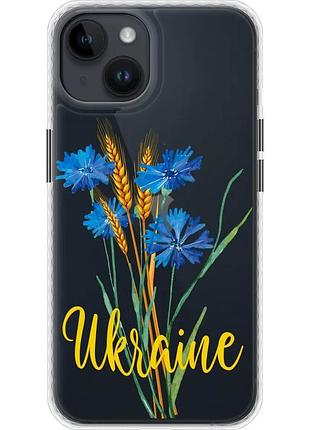 Чехол bumper патриотический на телефон iphone 14 ukraine v2 "5445pc-2648-58250"