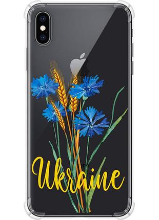 Чехол силикон с усиленными углами патриотический на телефон iphone xs max ukraine v2 "5445sp-1557-58250"