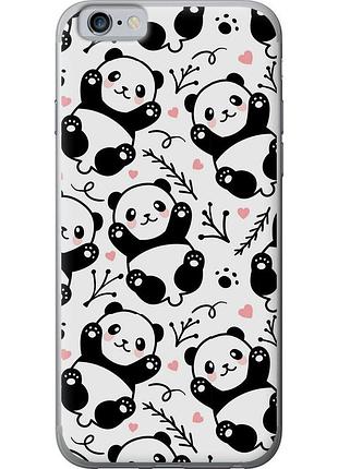 Чохол 2d пластиковий на телефон iphone 6 панди "4318t-45-58250"