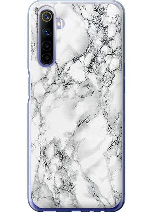 Чохол 2d пластиковий на телефон realme 6 мармур білий "4480t-1913-58250"
