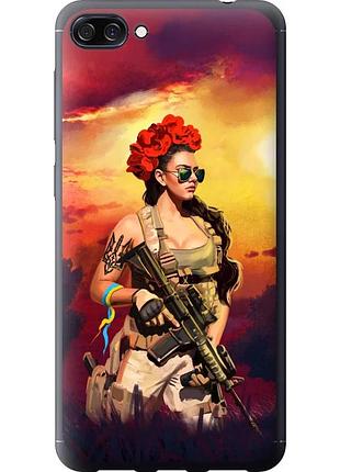 Чохол силіконовий патріотичний на телефон asus zenfone 4 max zc520kl українка зі зброєю "5316u-1242-58250"