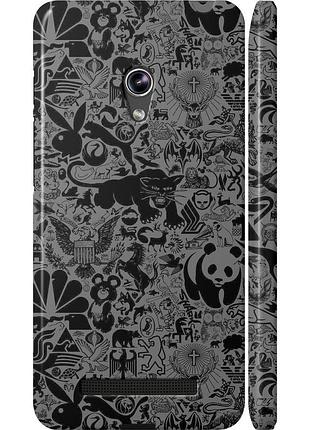 Чохол 3d пластиковий глянцевий на телефон asus zenfone 5 чорно-сірий стікер бомбінг "2432c-81-58250"