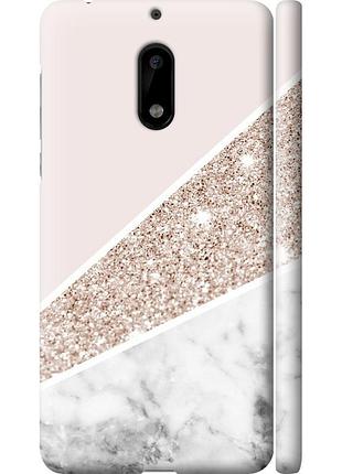 Чохол 3d пластиковий матовий на телефон nokia 6 пастельний мармур "4342m-898-58250"