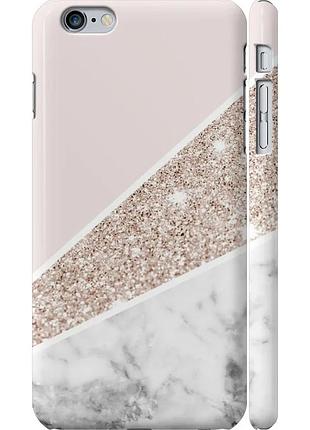 Чехол 3d пластиковый глянцевый на телефон iphone 6 plus пастельный мрамор "4342c-48-58250"