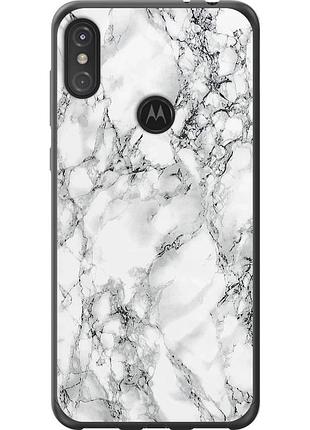 Чехол силиконовый на телефон motorola one power мрамор белый "4480u-1588-58250"