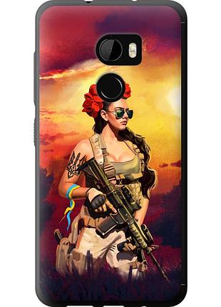 Чохол силіконовий патріотичний на телефон htc one x10 українка зі зброєю "5316u-995-58250"